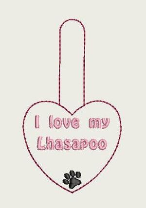 I Love My Lhasapoo Key Fob 4X4 Db Fobs
