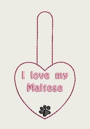 I Love My Maltese Key Fob 4X4 Db Fobs