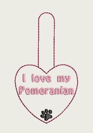I Love My Pomeranian Key Fob 4X4 Db Fobs