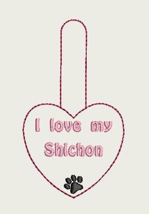 I Love My Shichon Key Fob 4X4 Db Fobs