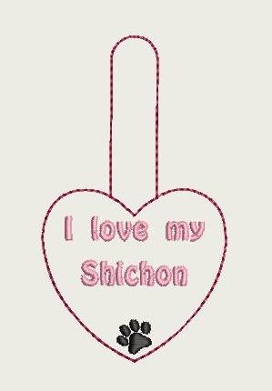 I Love My Shichon Key Fob 4X4 Db Fobs