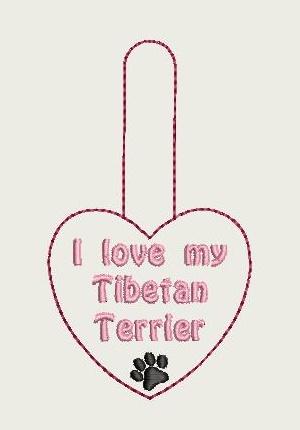 I Love My Tibetan Terrier Key Fob 4X4 Db Fobs