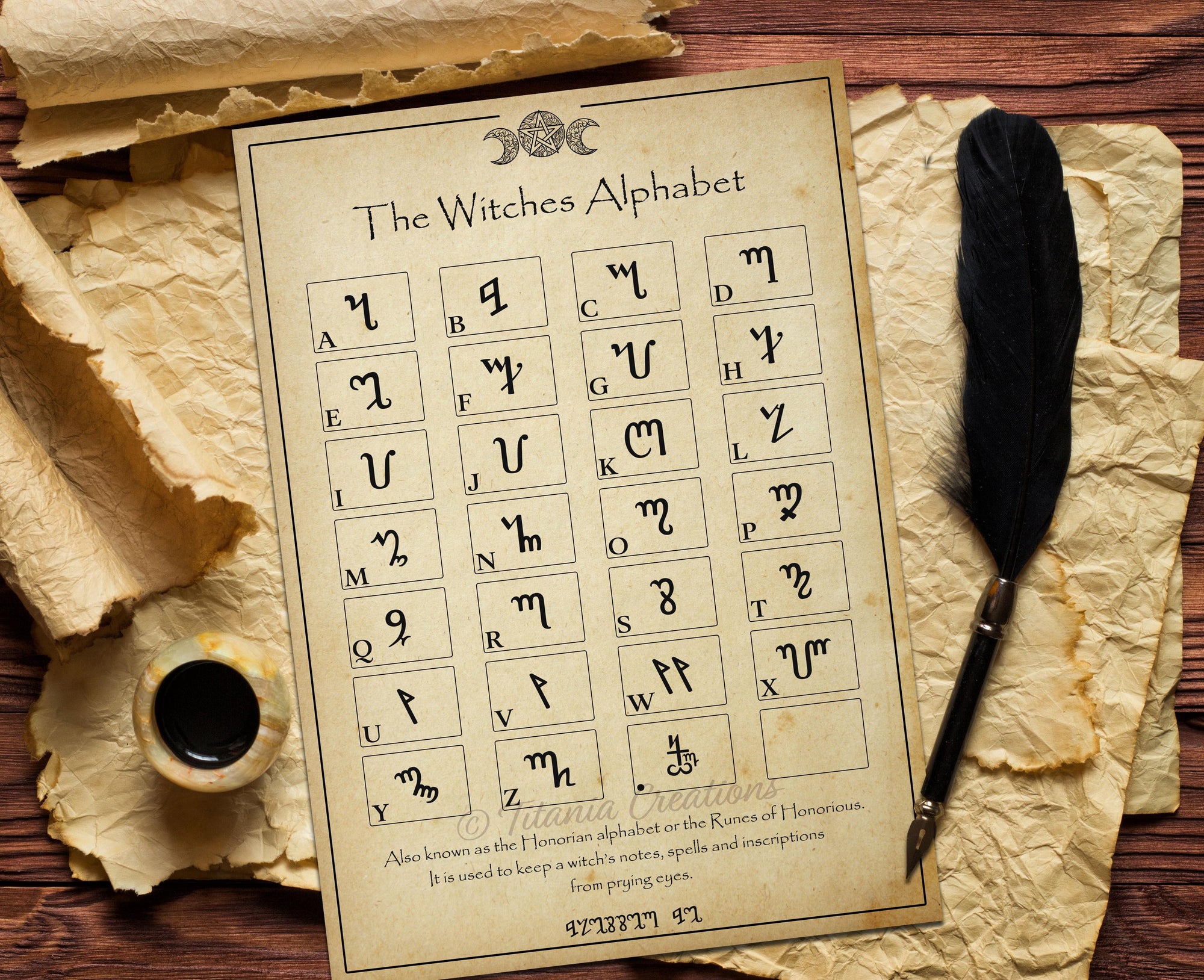 The Witches Alphabet Printable Pages