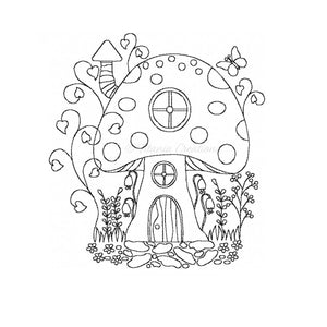 Linework Toadstool House. Five Sizes Included