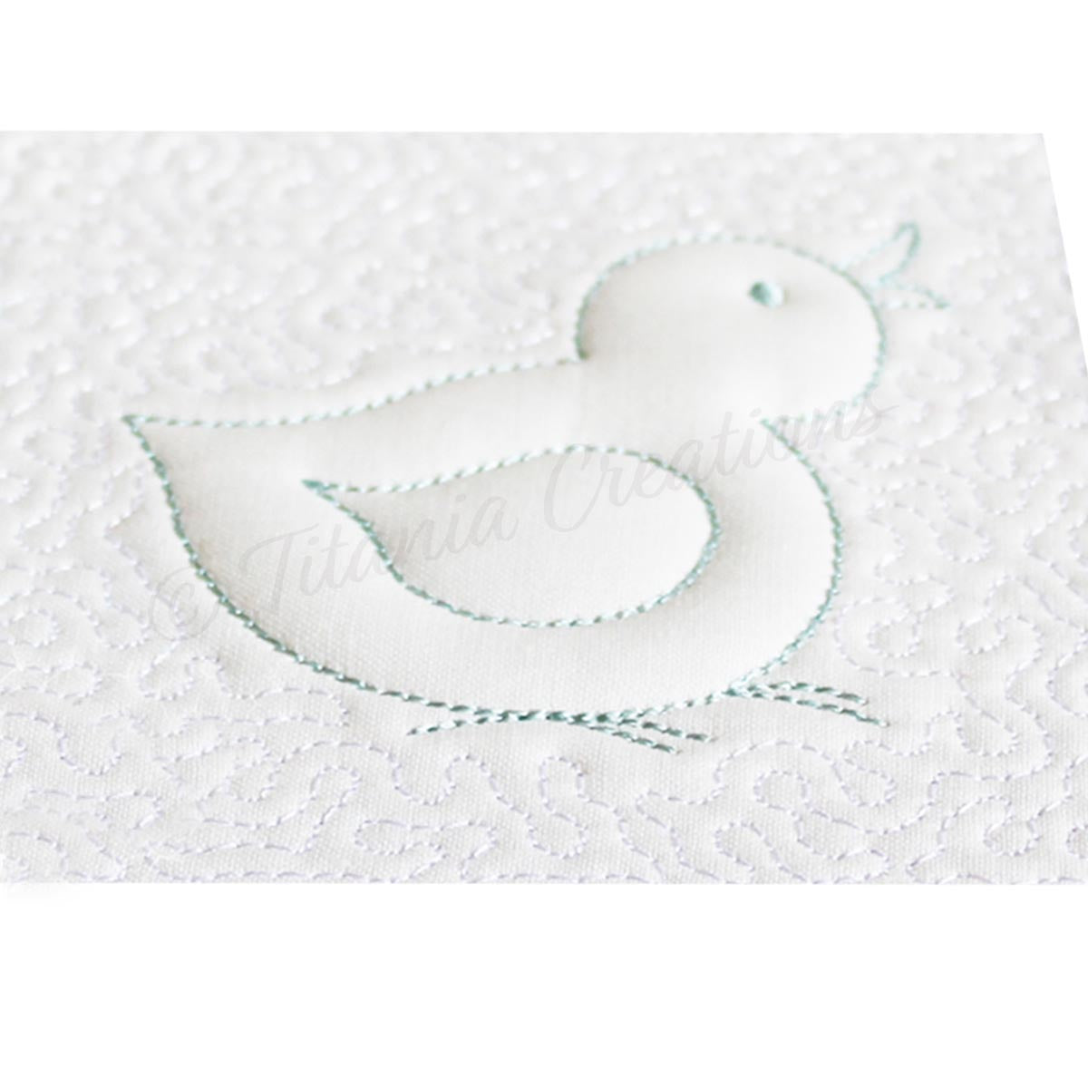 Trapunto Duck Quilt Block 5x5