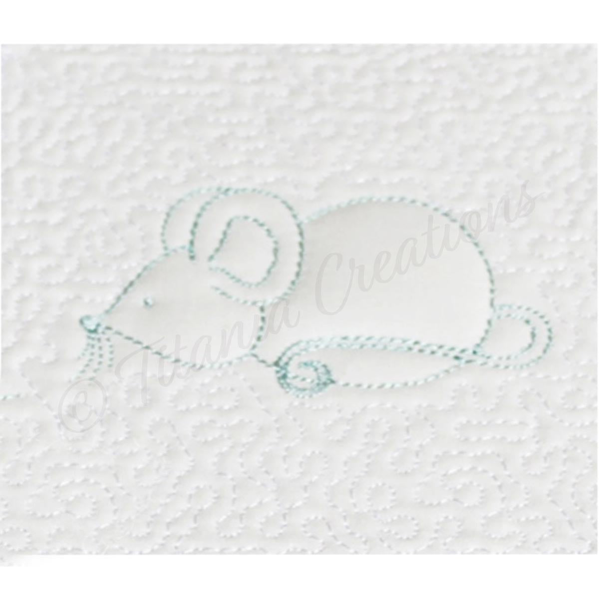 Trapunto Mouse Quilt Block 6x6