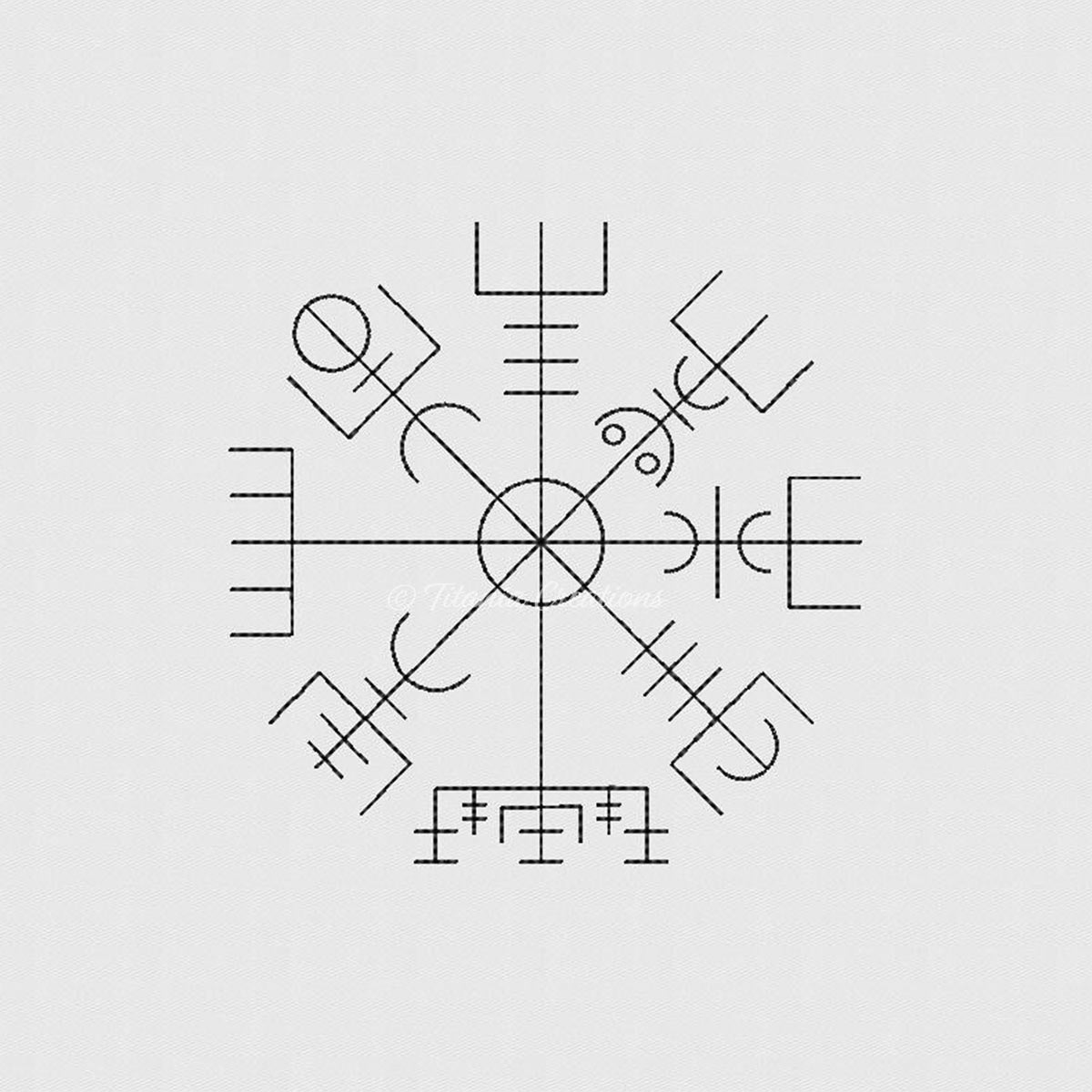 Vegvisir Symbol Set of Four 4x4 5x7