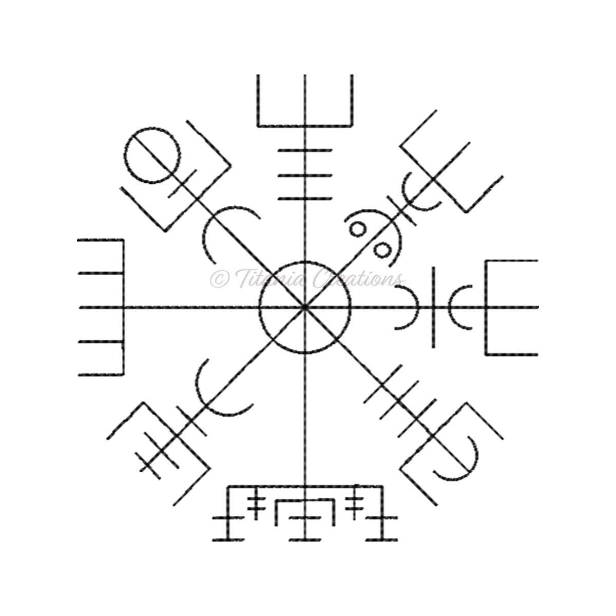 Vegvisir Symbol Set of Four 4x4 5x7