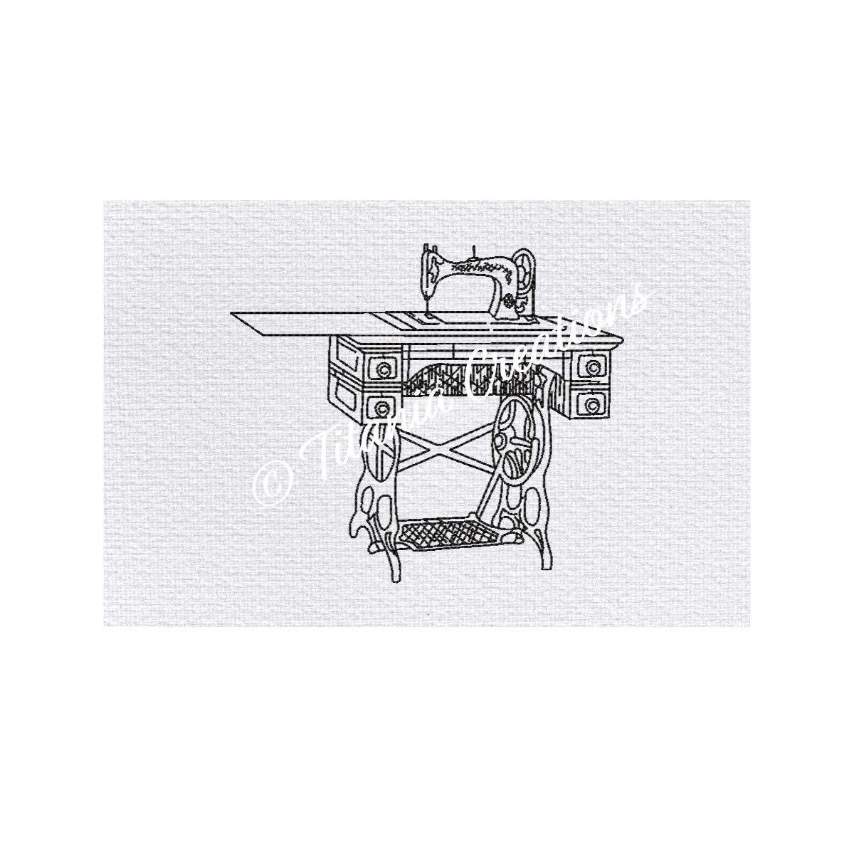 Vintage Sewing Machine 4x4 5x7