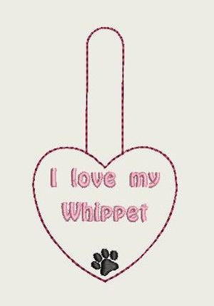 I Love My Whippet Key Fob 4X4 Db Fobs