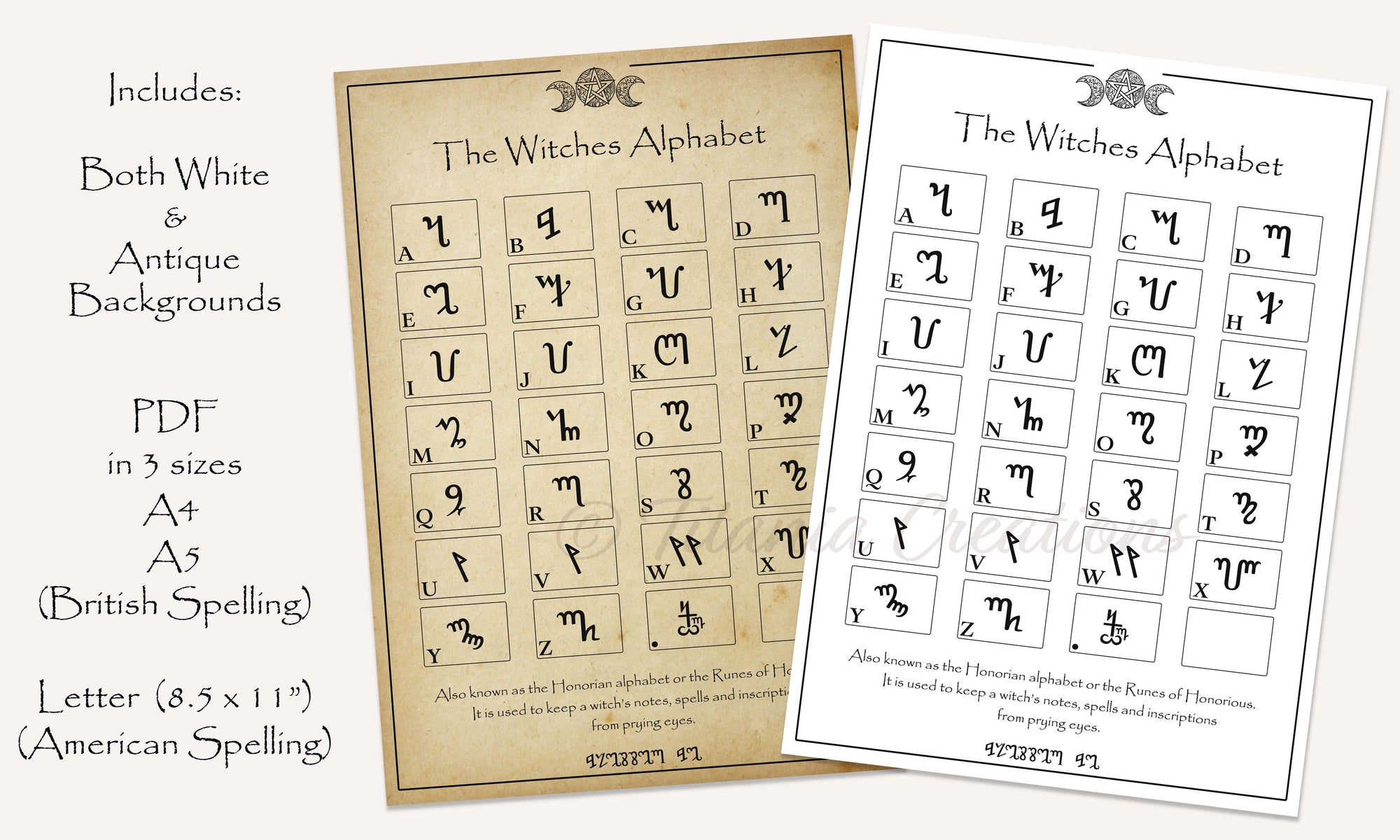 The Witches Alphabet Printable Pages
