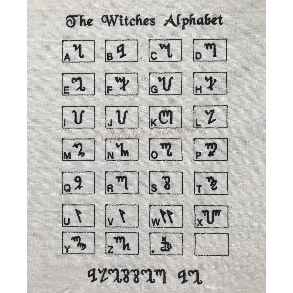 The Witches Alphabet Sampler 6x10 8x12