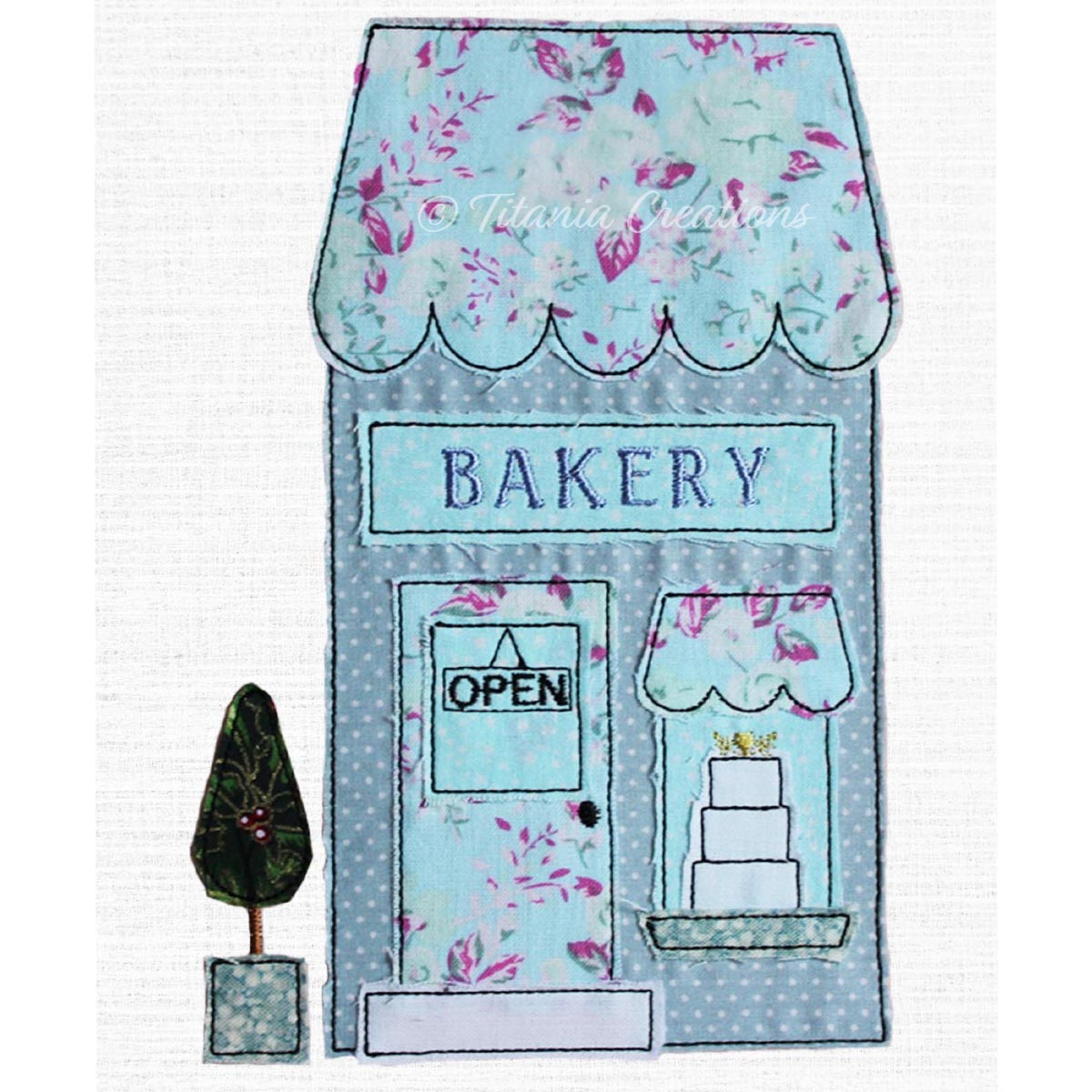 Raw Edge Applique Bakery Shop 5x7 6x10 8x12