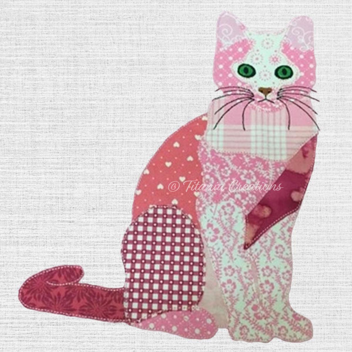 Raw Edge Applique Cat 5x7 6x10 8x12
