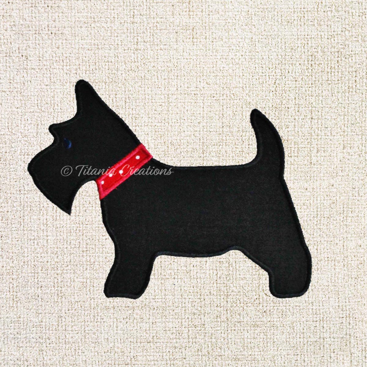 Applique Scottie Dog 5x7