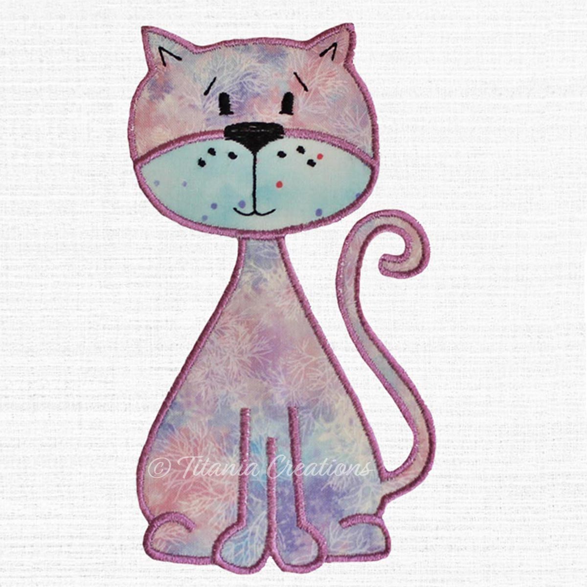 Applique Whimsical Cat 5x7