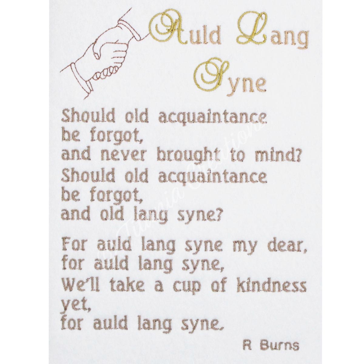 Auld Lang Syne 4x4 5x7 6x10