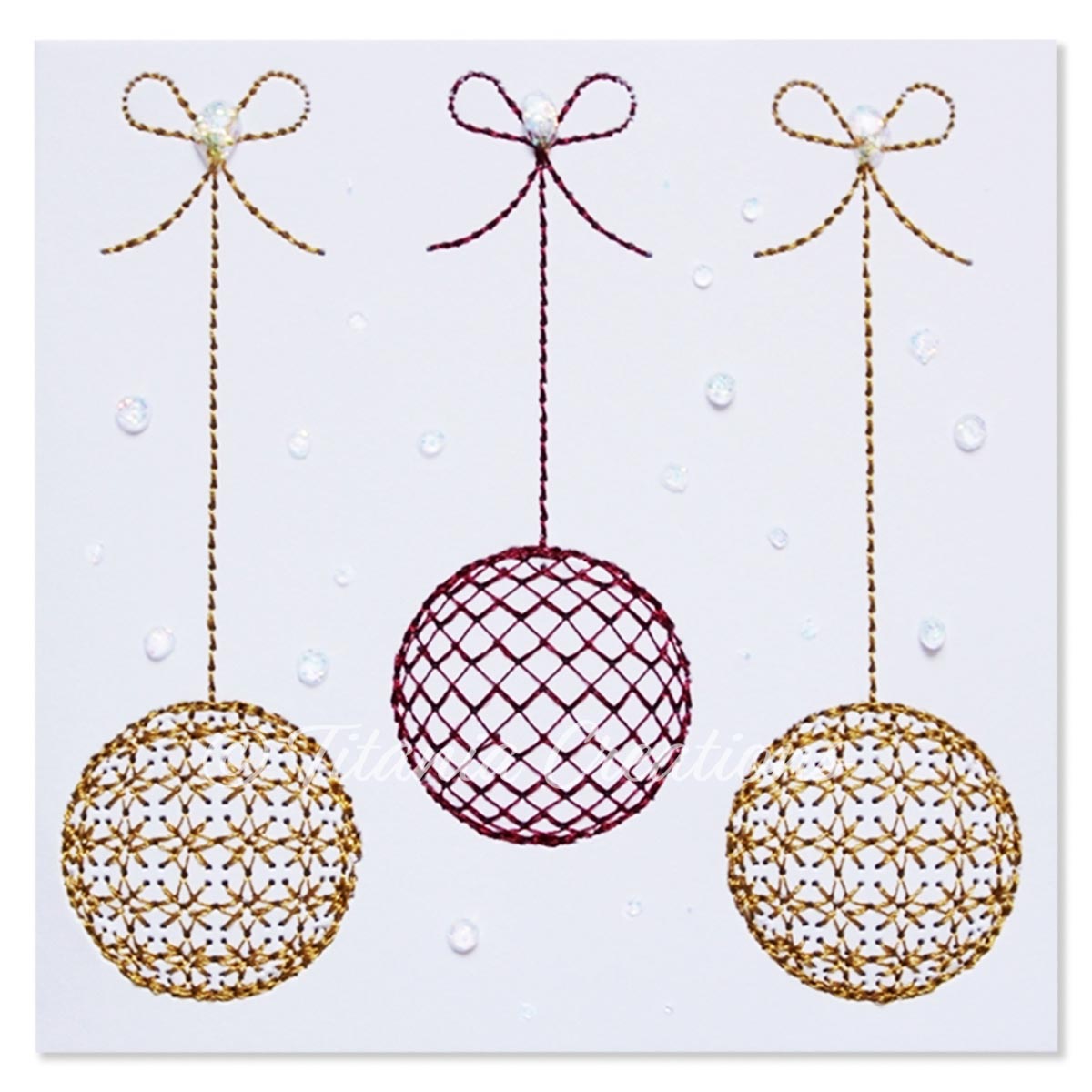 Bauble Christmas Card 4x4
