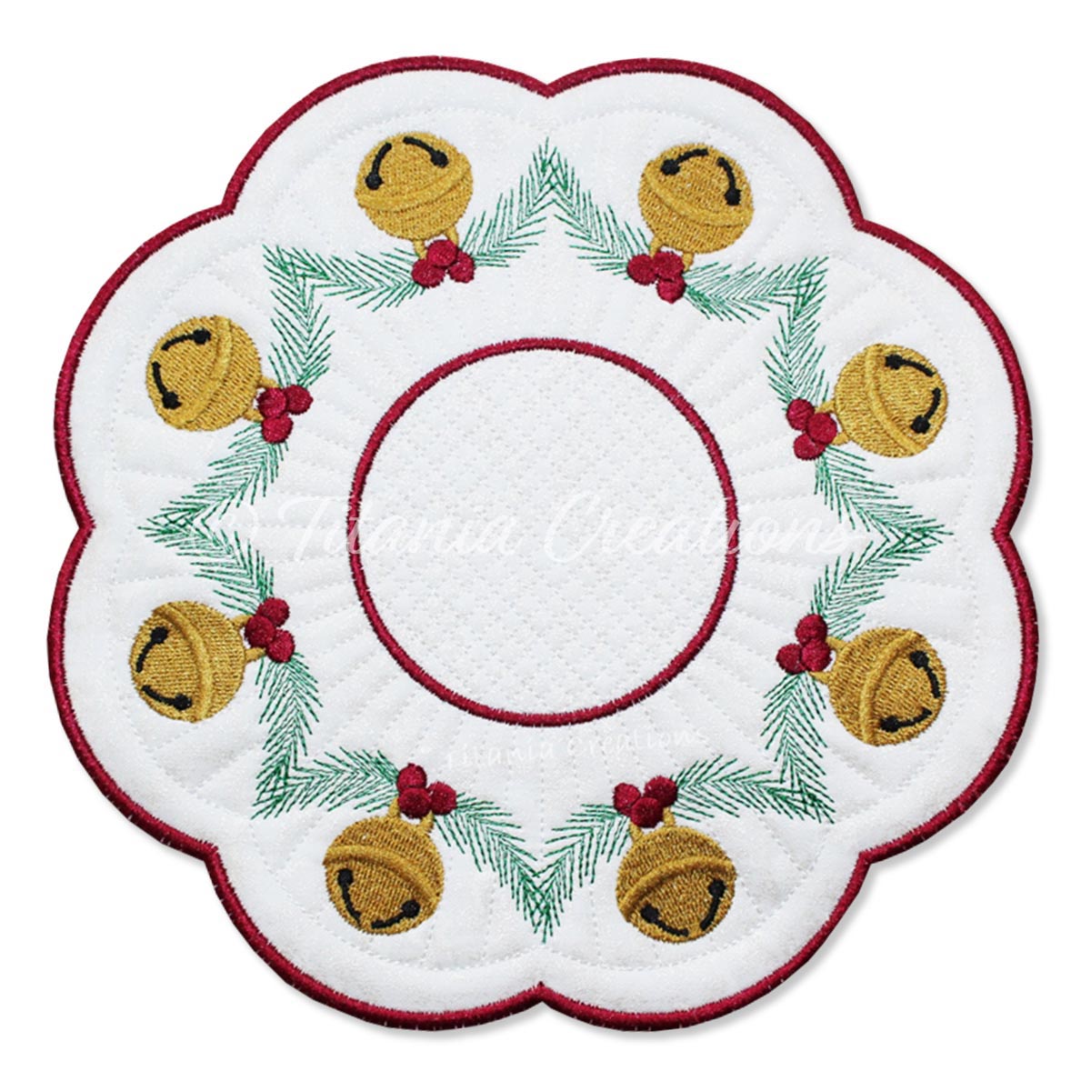 ITH Christmas Bells Candle Mat 5x5 6x6 7x7 8x8