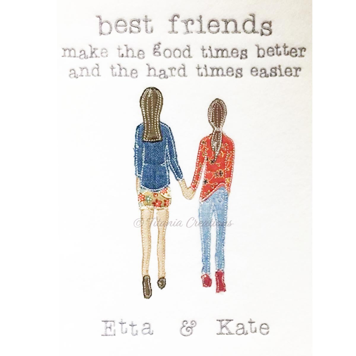 Zen by Adele Raw Edge Applique Best Friends with Quote 8x12