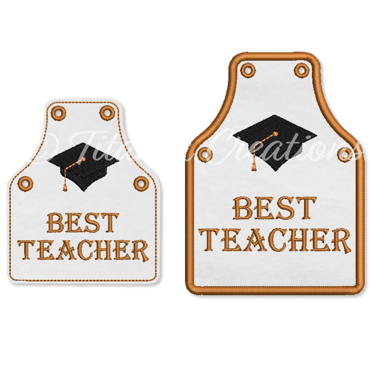 ITH Best Teacher Bottle Apron 4x4 5x7