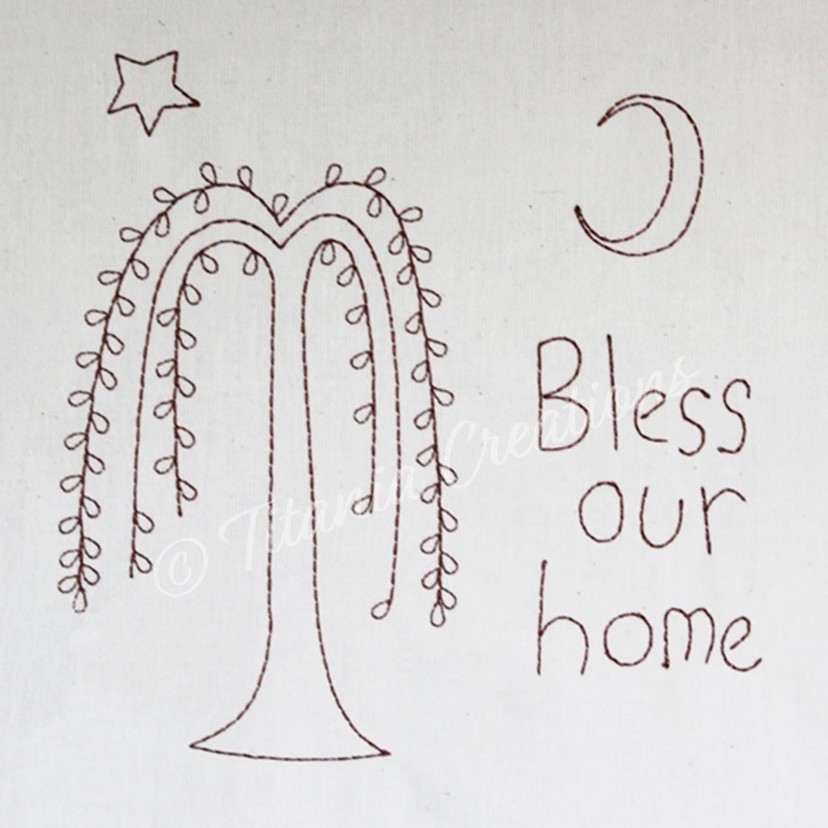 Bless Our Home Red Work Sampler 7x7 8x8