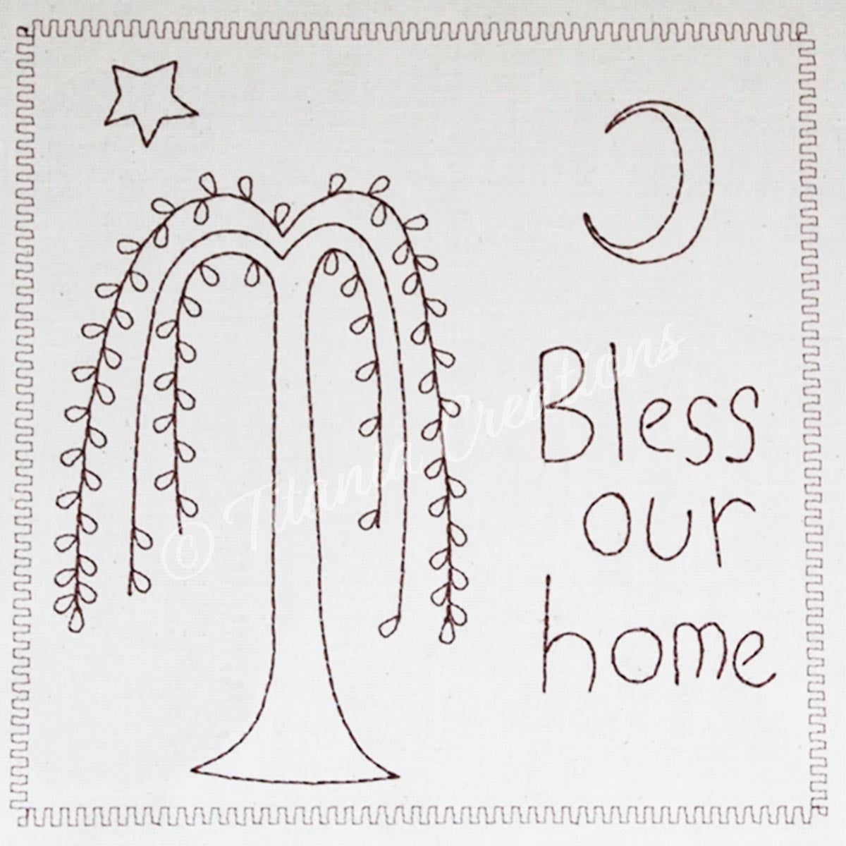 Bless Our Home Red Work Sampler 7x7 8x8