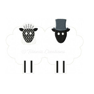 ITH Bride and Groom Sheep 4x4 5x7