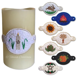 ITH Wheel of The Year Candle Wraps 4x4 Set of Eight