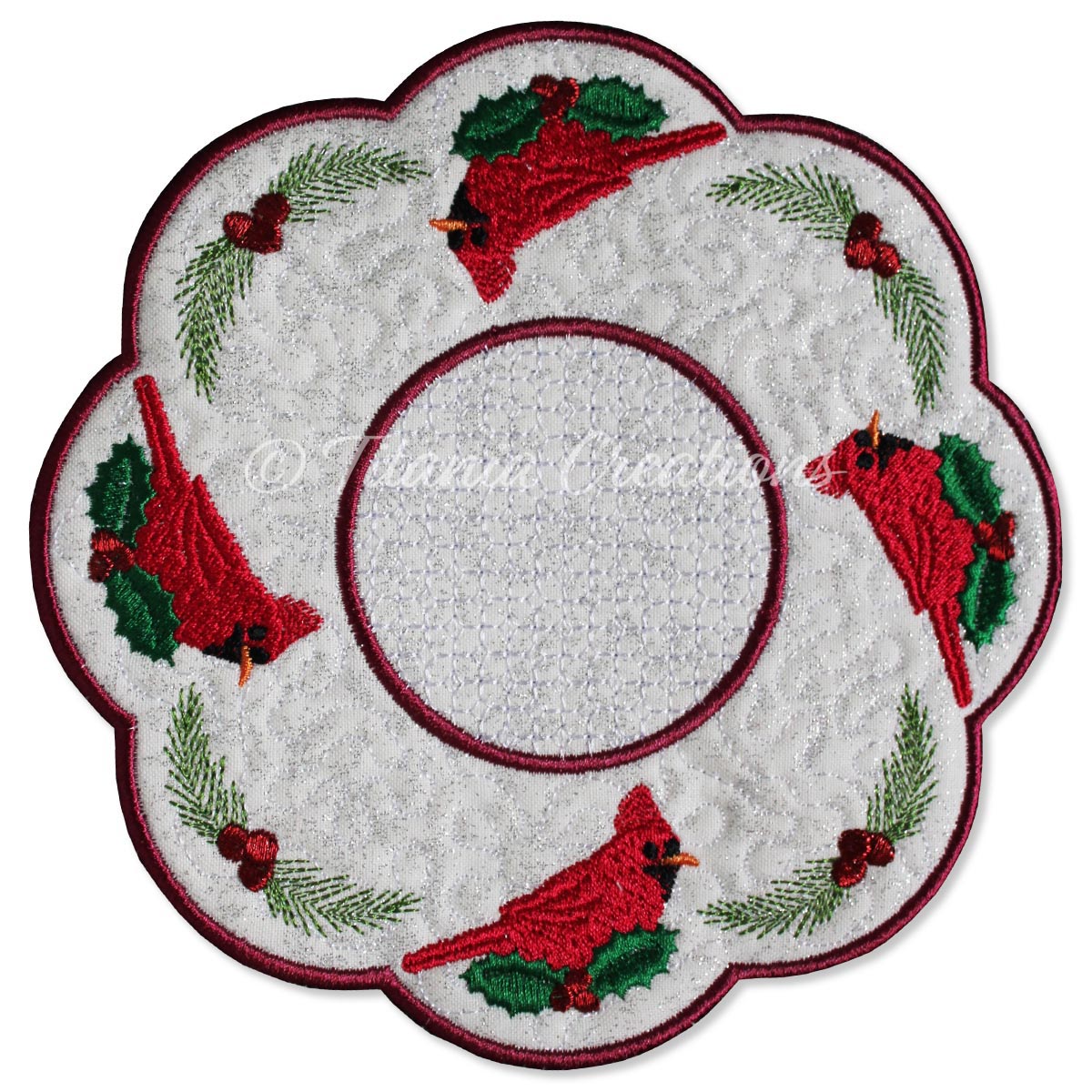 ITH Cardinal Candle Mat 5x5 6x6 7x7 8x8