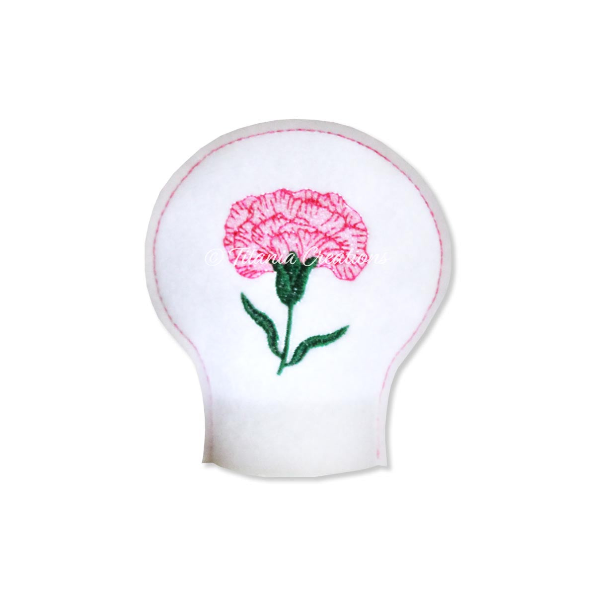 ITH Carnation Flower for January Tea Light Cover 4x4