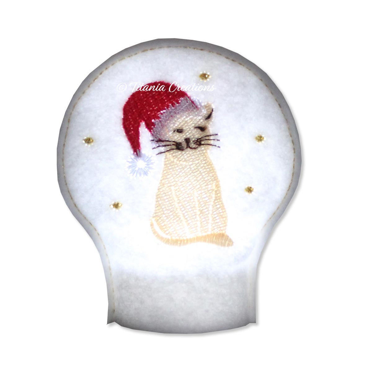ITH Christmas Cat Tea Light Cover 4x4