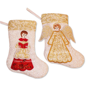Choir of Angels Set of Two ITH Stockings 5x7
