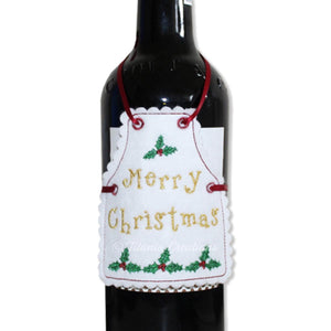 ITH Merry Christmas Bottle Apron 4x4