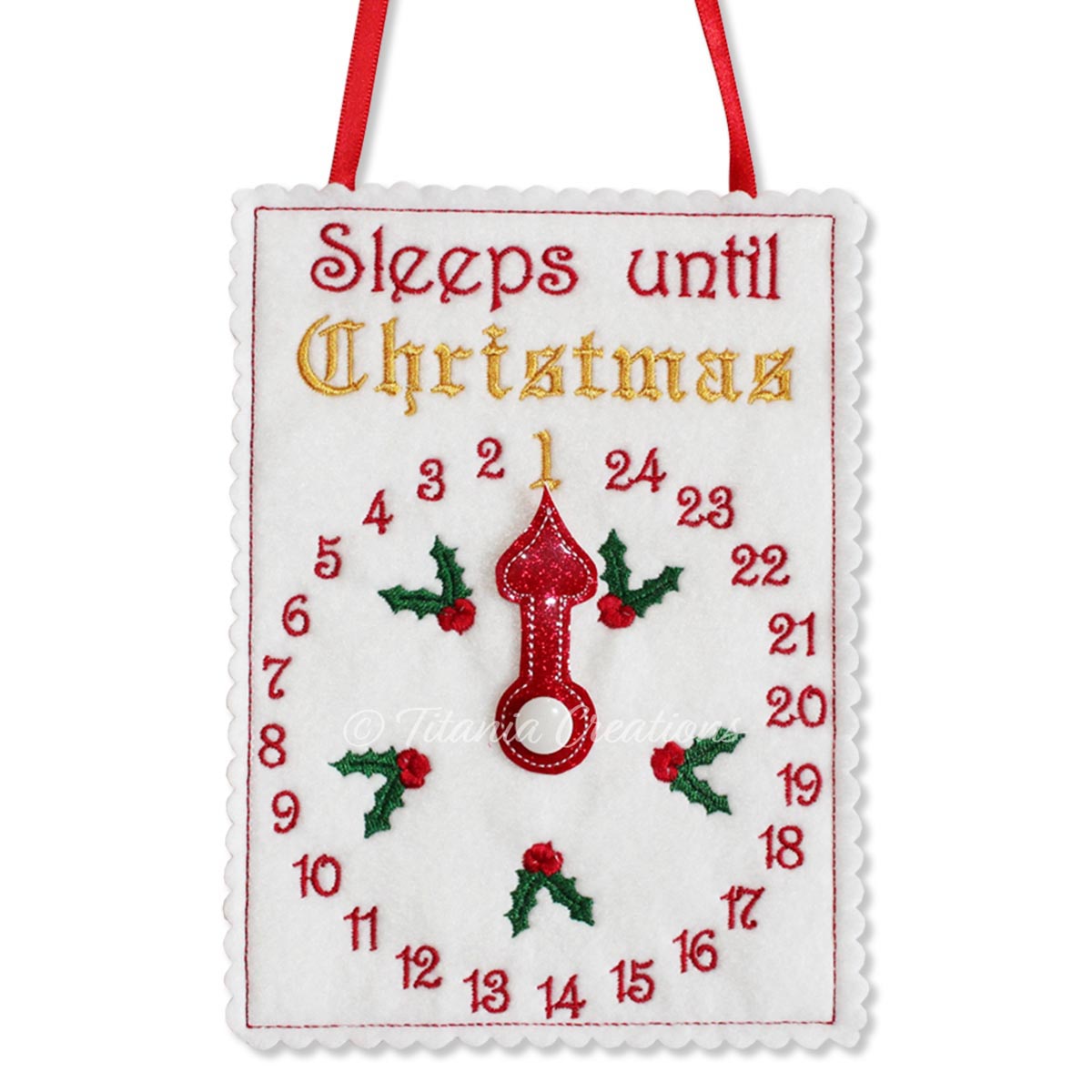 ITH Countdown To Christmas Two Versions Included 5x7