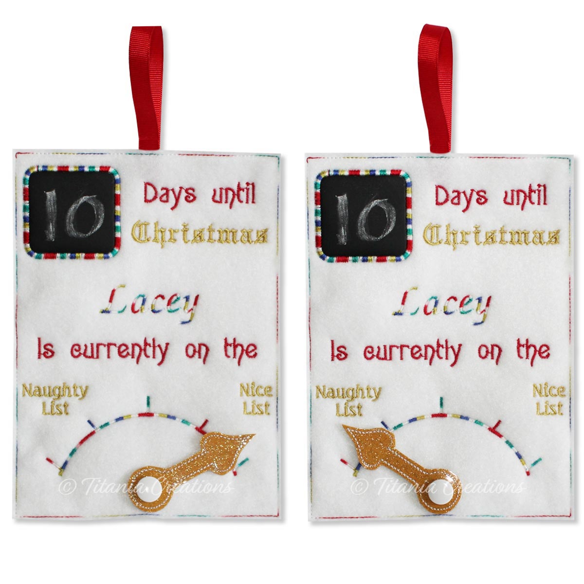 Chalk Board Christmas Countdown Days with Movable Pointer 5x7