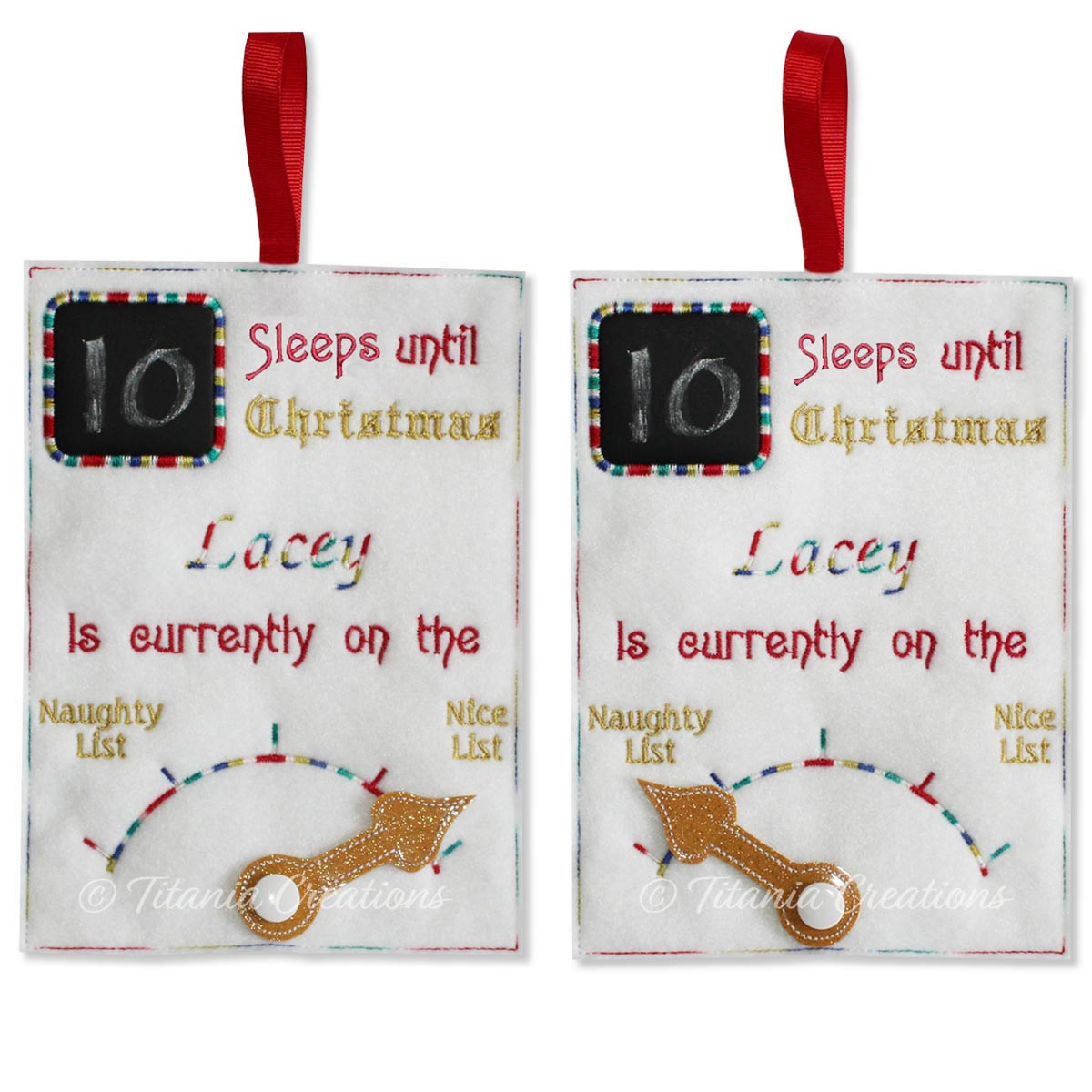Chalk Board Christmas Countdown Sleeps with Movable Pointer  5x7