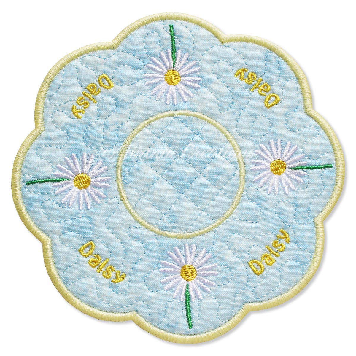 ITH Daisy Flower for April Candle Mat 5x5 6x6 7x7 8x8