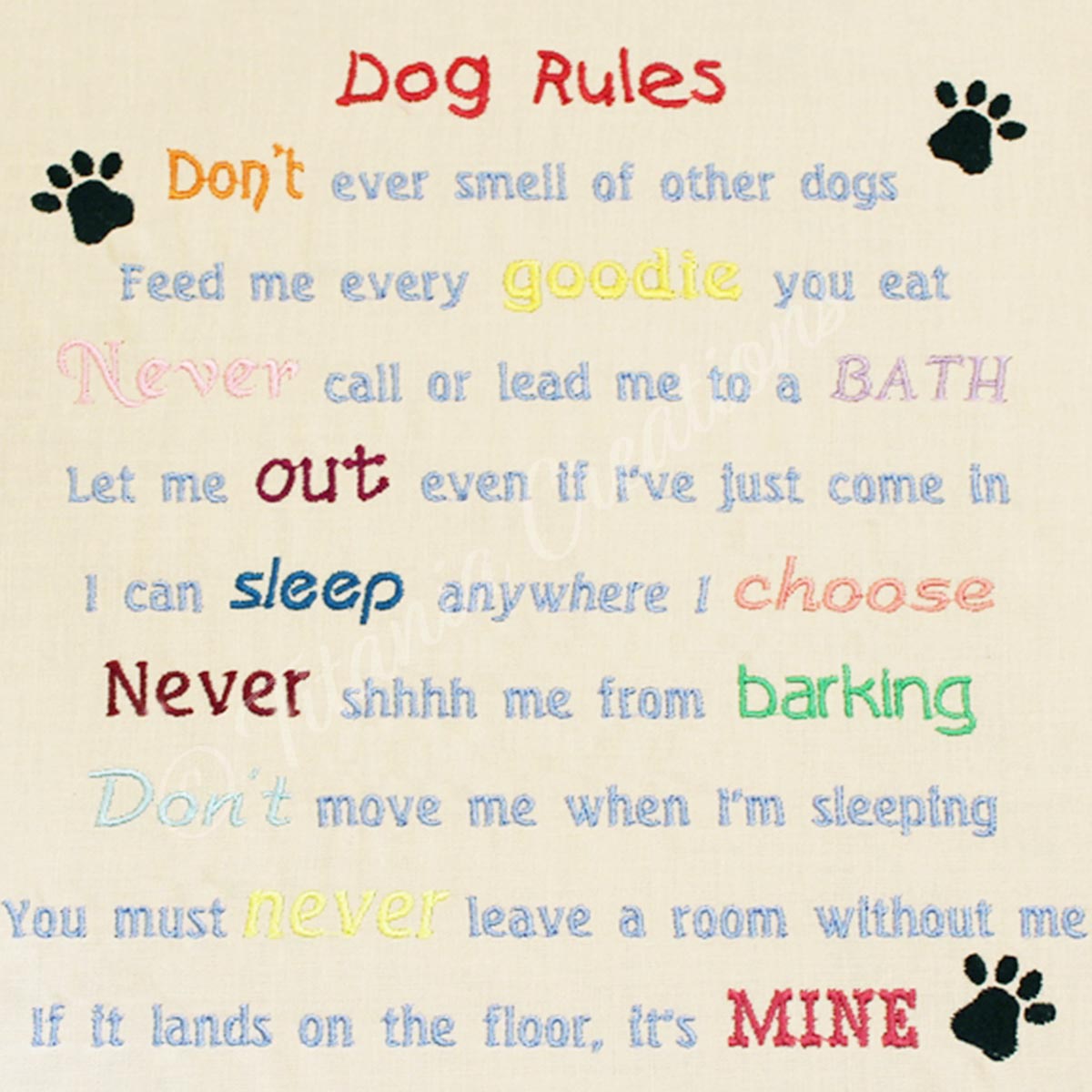 Dog Rules 8x8
