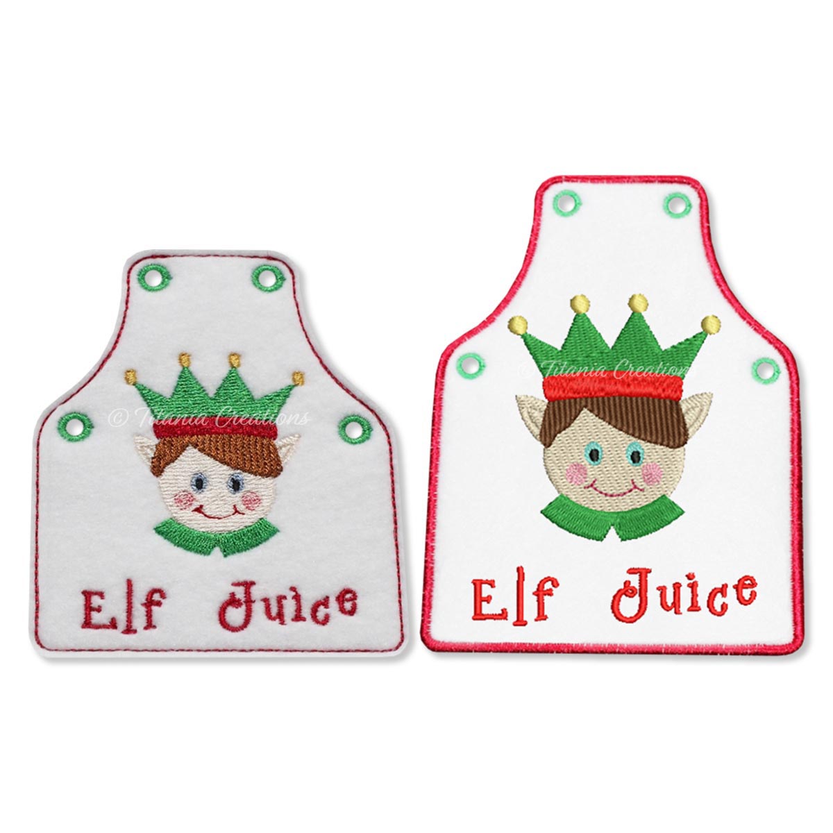 Elf Juice Bottle Apron 4x4 5x7