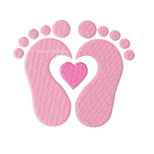 Heart Baby Feet 2x2, 3x3, 4x4
