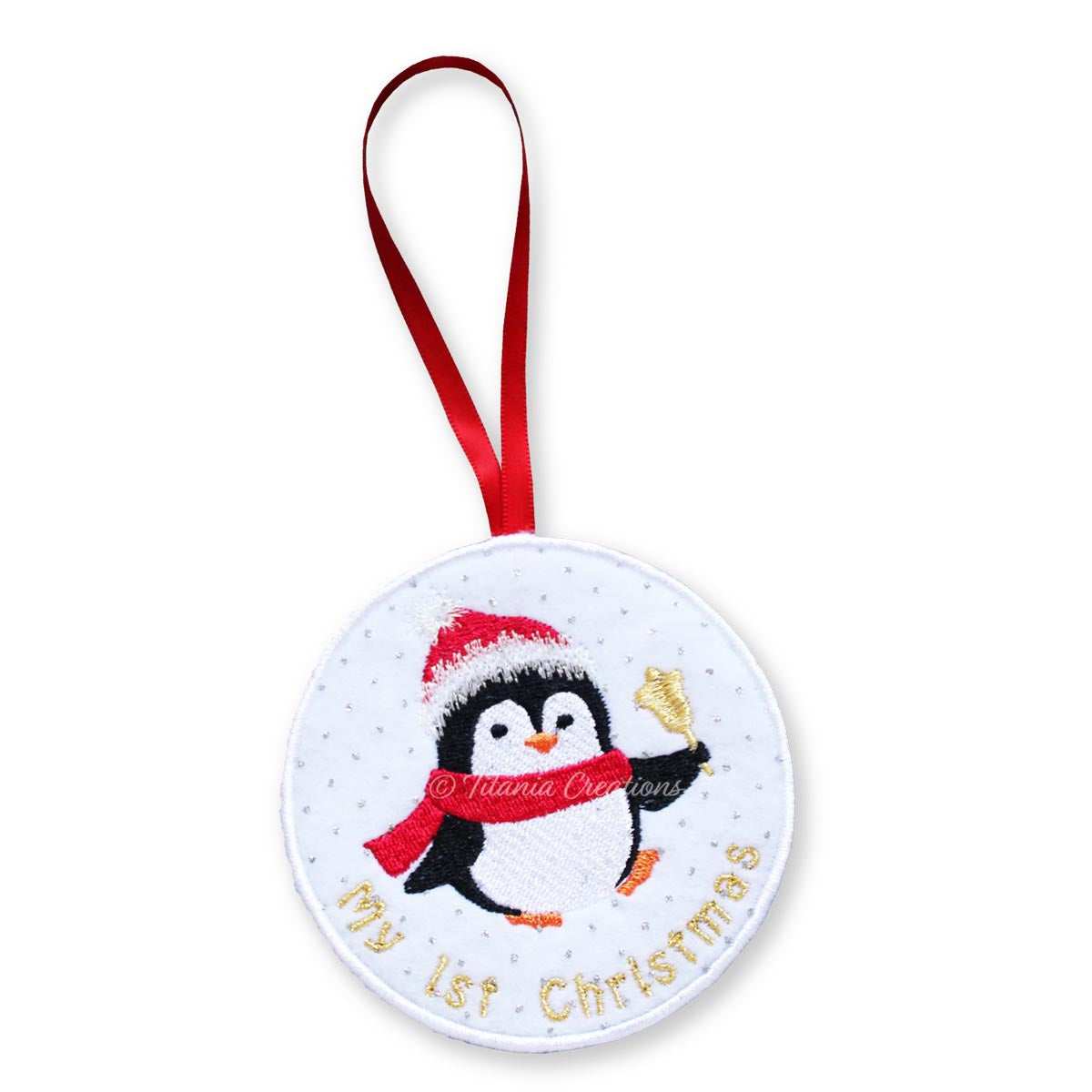 ITH My 1st Christmas Penguin Hanger 4x4