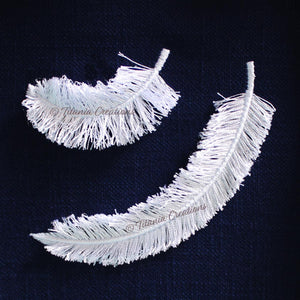 Fringed Feather Set of Two 4x4