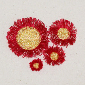 Fringed Flower Set of Four Sizes
