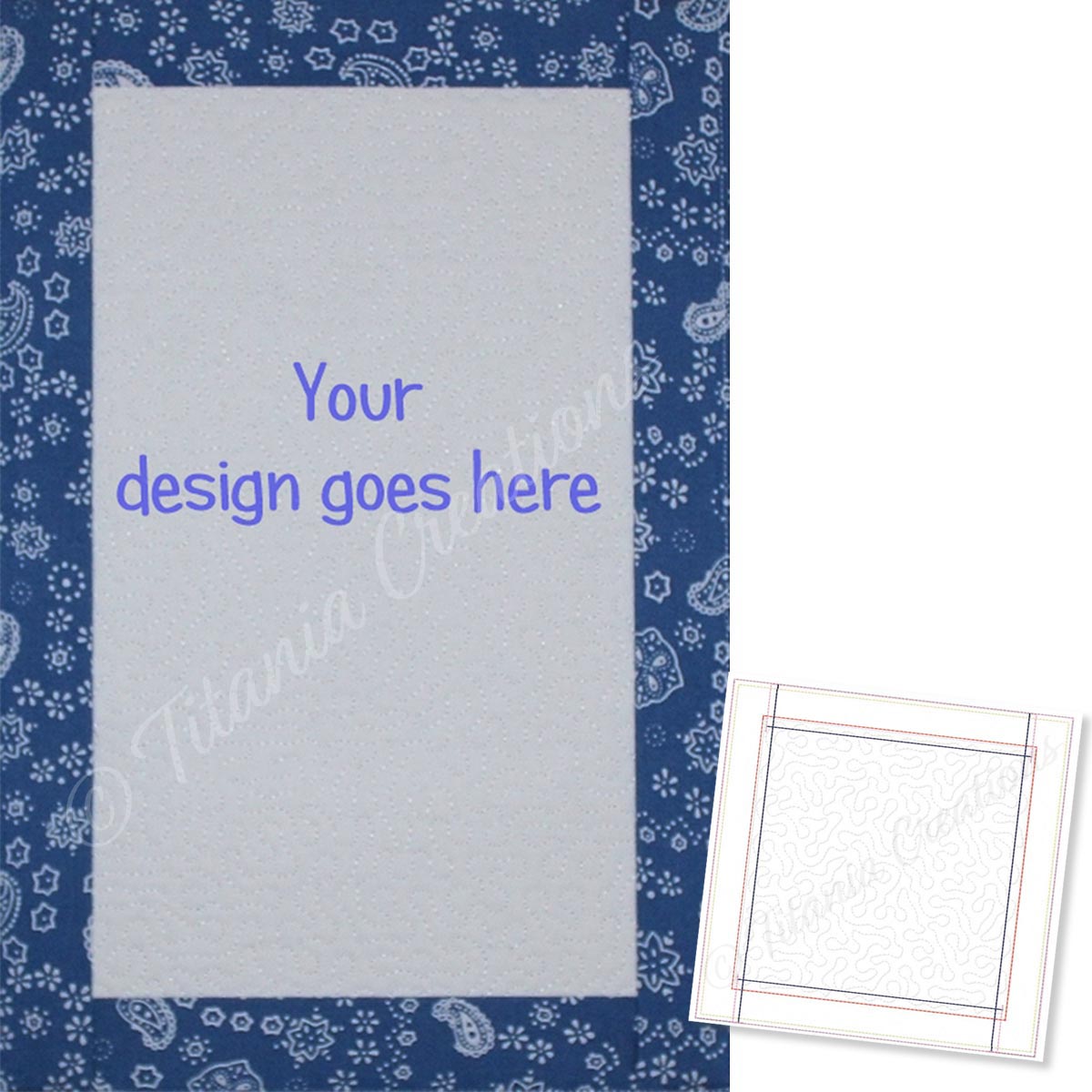 Full Stipple ITH Sashed Quilt Blocks 9 Sizes Included