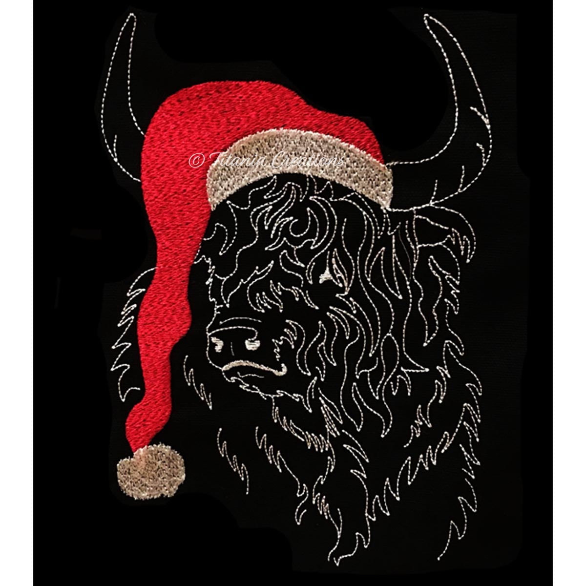 Christmas Highland Cow 4x4 5x7 6x10