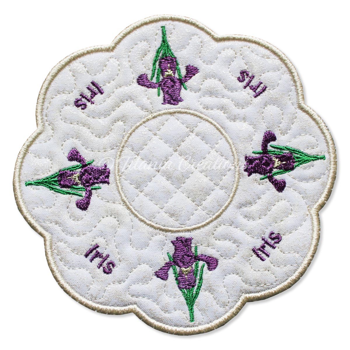 ITH Iris February Flower Candle Mat 5x5 6x6 7x7 8x8