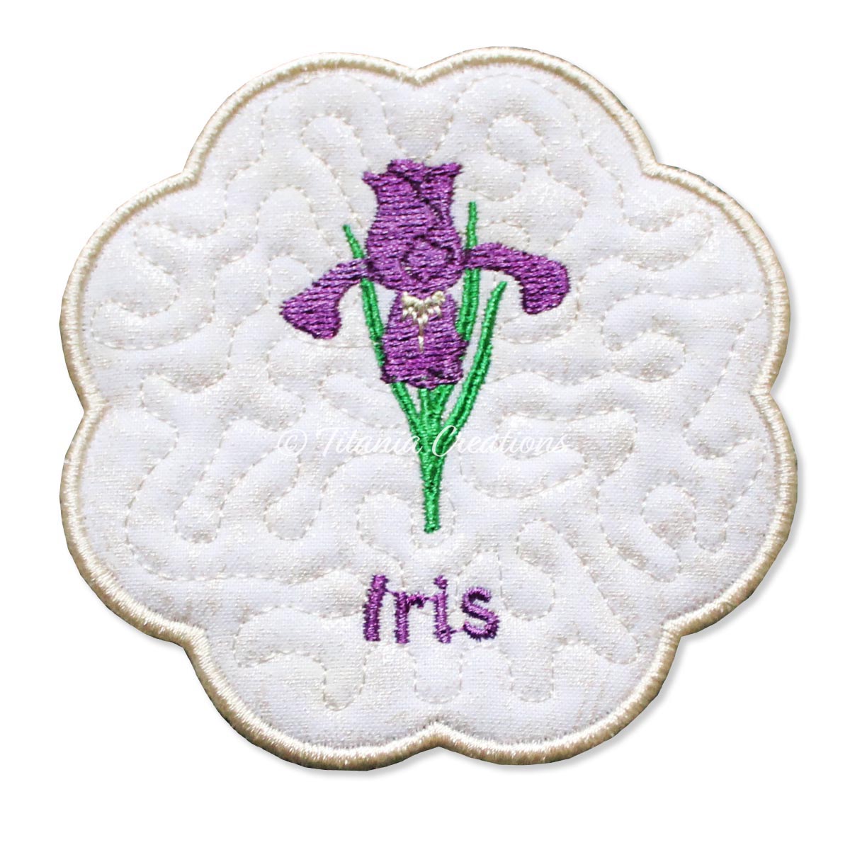 ITH Iris February Flower Mat 4x4 - Titania Creations