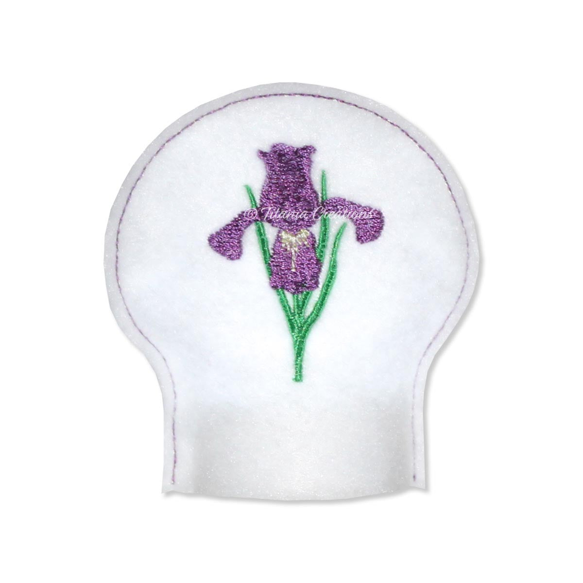 ITH Iris Flower for February Tea Light Cover 4x4