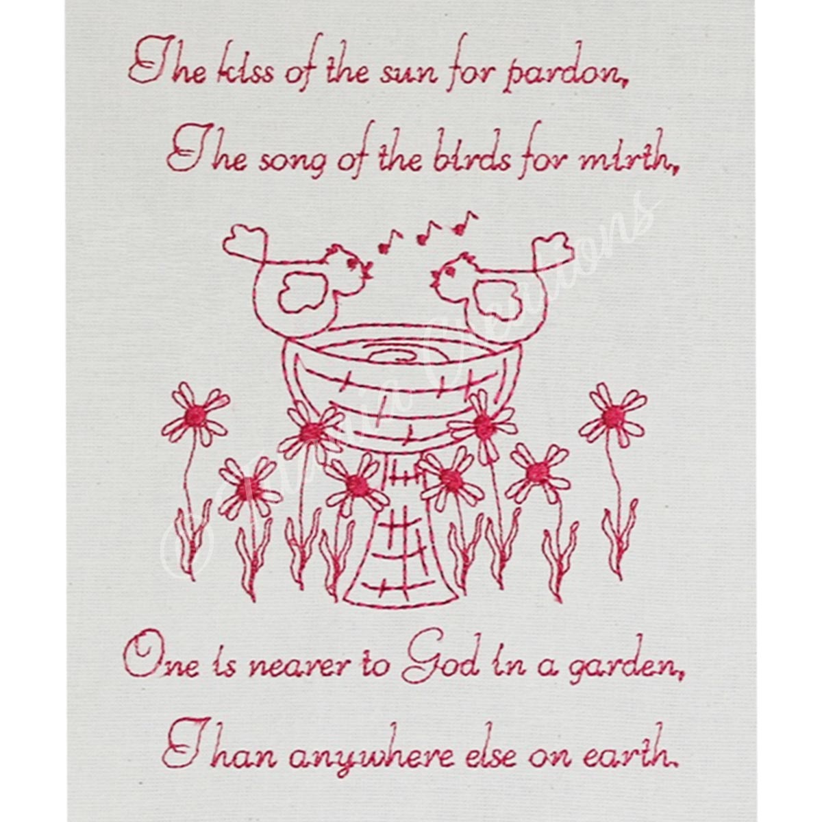 Kiss Of The Sun Red Work Sampler 5x7  8x8